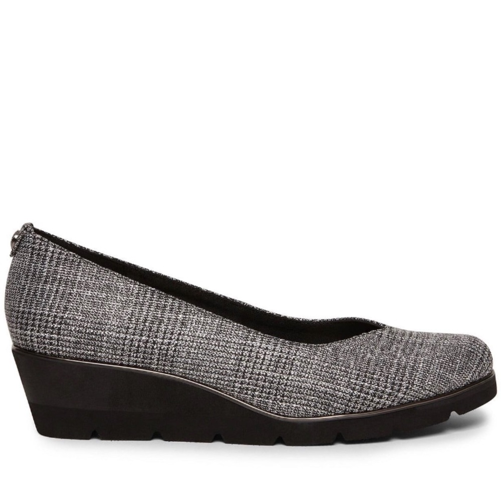 ANNE KLEIN Womens Gray Cushioned Davey Toe Wedge Slip On Dress Pumps Size 7